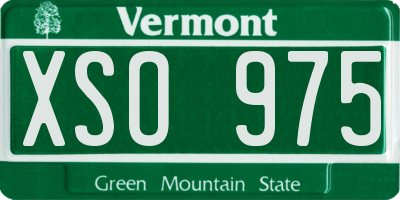 VT license plate XSO975