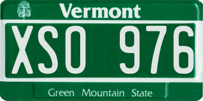 VT license plate XSO976