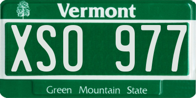 VT license plate XSO977