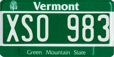 VT license plate XSO983