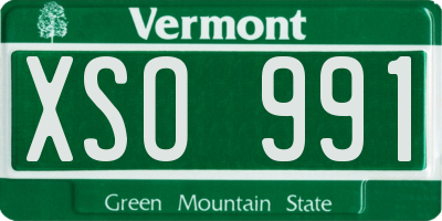 VT license plate XSO991