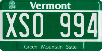 VT license plate XSO994