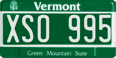 VT license plate XSO995