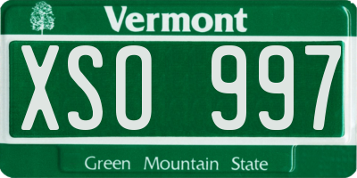 VT license plate XSO997