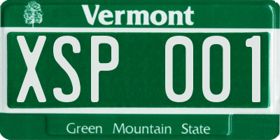 VT license plate XSP001