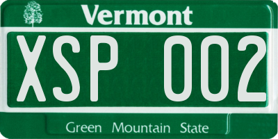 VT license plate XSP002