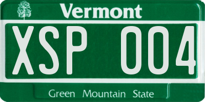 VT license plate XSP004