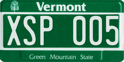 VT license plate XSP005