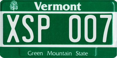VT license plate XSP007