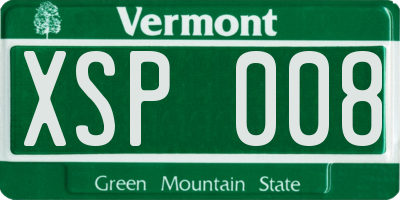 VT license plate XSP008
