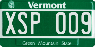 VT license plate XSP009