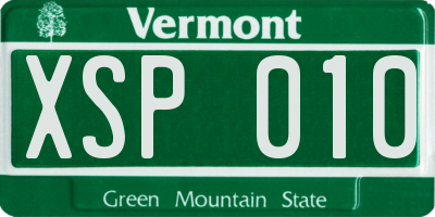 VT license plate XSP010