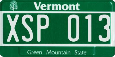 VT license plate XSP013