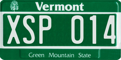 VT license plate XSP014