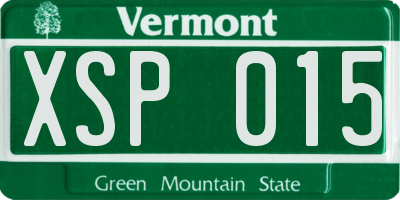 VT license plate XSP015
