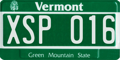 VT license plate XSP016