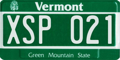 VT license plate XSP021