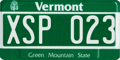 VT license plate XSP023