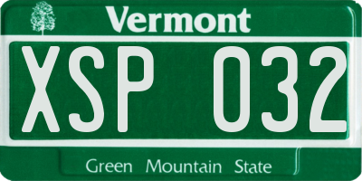 VT license plate XSP032