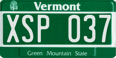 VT license plate XSP037