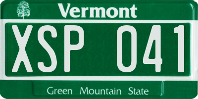 VT license plate XSP041