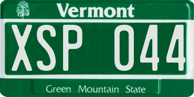 VT license plate XSP044
