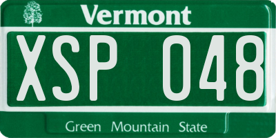 VT license plate XSP048