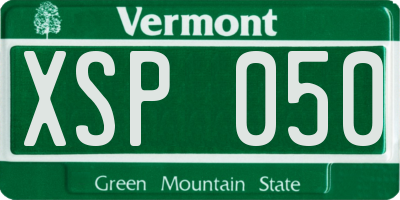 VT license plate XSP050