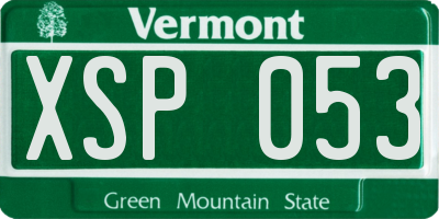 VT license plate XSP053