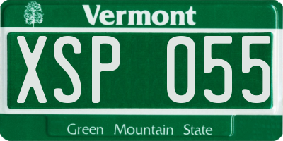 VT license plate XSP055