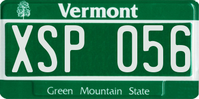 VT license plate XSP056