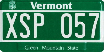 VT license plate XSP057