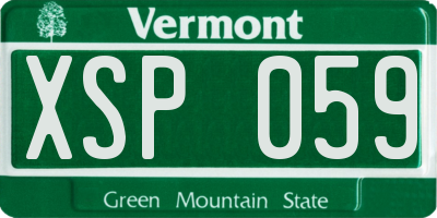 VT license plate XSP059