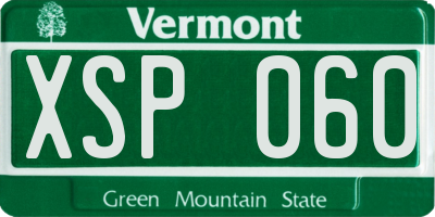 VT license plate XSP060