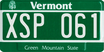 VT license plate XSP061