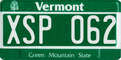 VT license plate XSP062