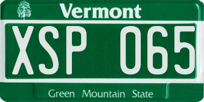 VT license plate XSP065