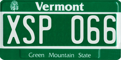VT license plate XSP066