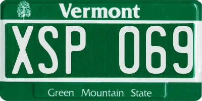 VT license plate XSP069
