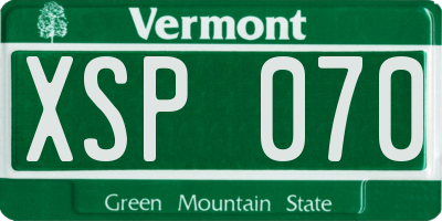 VT license plate XSP070