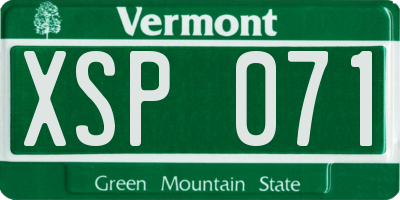 VT license plate XSP071
