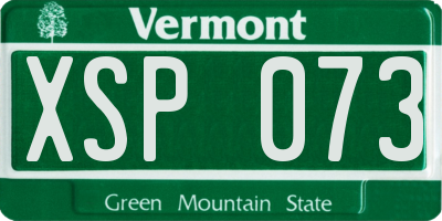 VT license plate XSP073