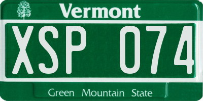 VT license plate XSP074