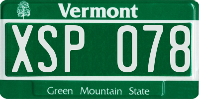 VT license plate XSP078