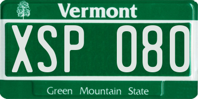 VT license plate XSP080