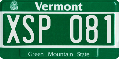 VT license plate XSP081