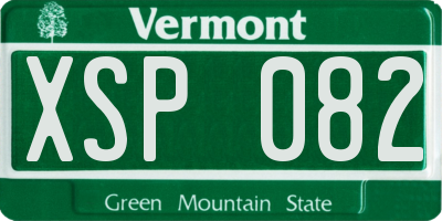 VT license plate XSP082