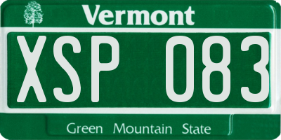 VT license plate XSP083