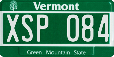 VT license plate XSP084