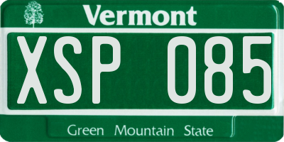 VT license plate XSP085
